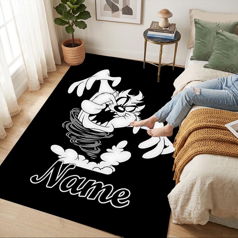 Custom Name Nightmare Cat Living Room Non-Slip Area Rug Soft Carpet for Bedroom Kids Playroom Sofa Office Home Decor Doormat