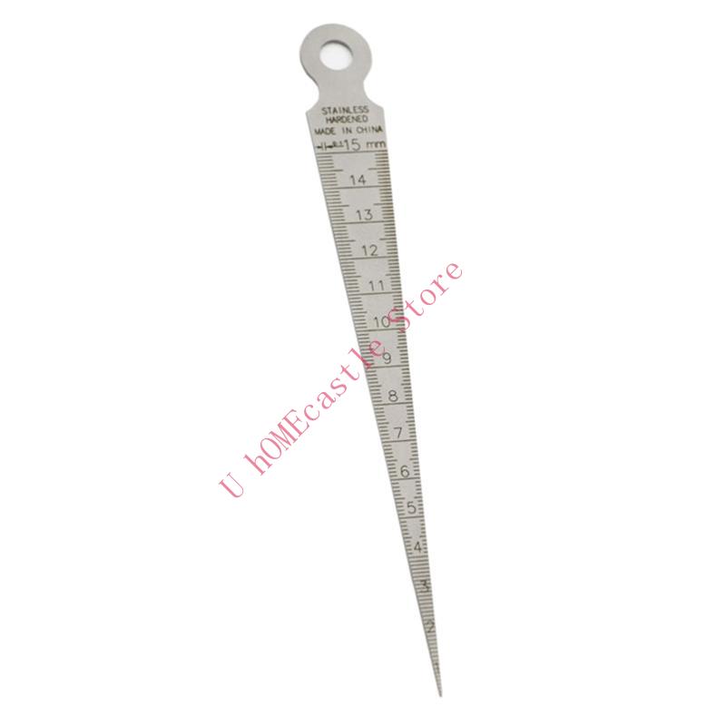 63HF Stainless Steel 0-15mm Taper Gauge Aperture Scale Feeler Gauge Aperture