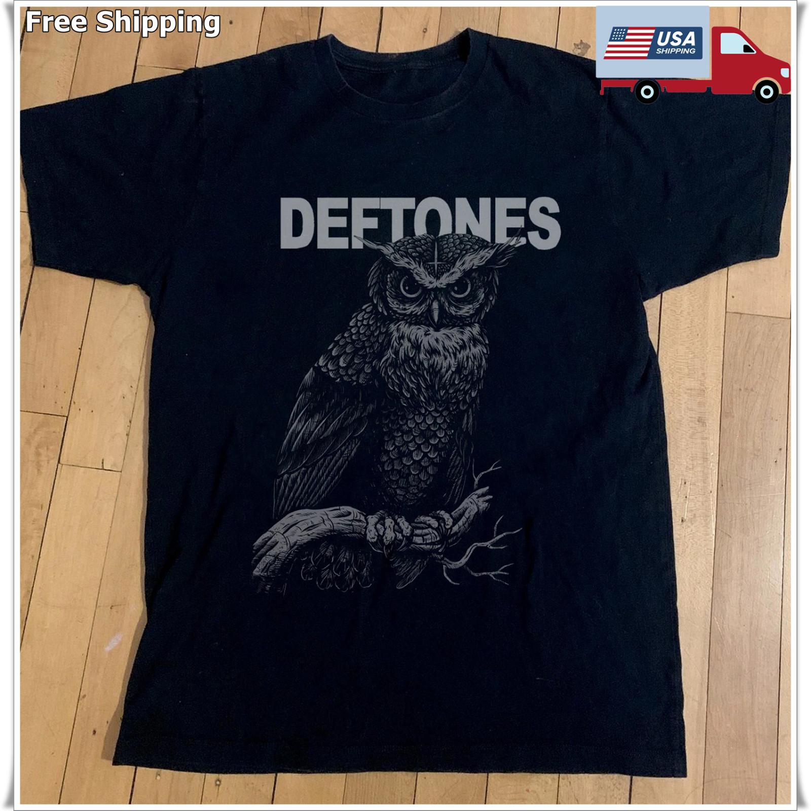 Rare Deftones Owl Graphic T-shirt, Unisex Black T-shirt, Size S-5XL M