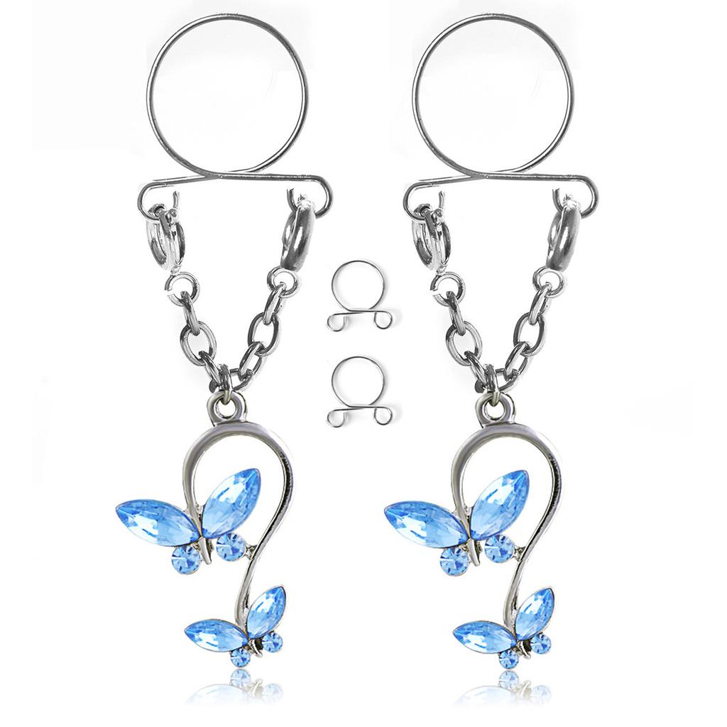 New Product Horse -Eyed Butterfly Non -Pottering Creation False Creation Creation Can Regulate Nipple Jewelry