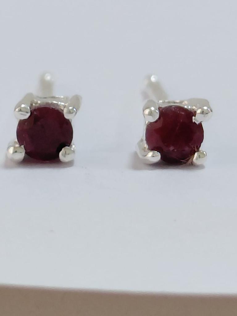 Orecchini a lobo con Pietra Preziosa Rotonda in Argento Sterling 925 Placcato Rodio Gioielli Minimalisti Regalo per Donne