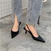 Fashion Pointed Toe Women Sandals 2025 New Arrivals Black White Silver Summer Dress Shoes Thin High Heels Elastic Band Ladies Party Mule