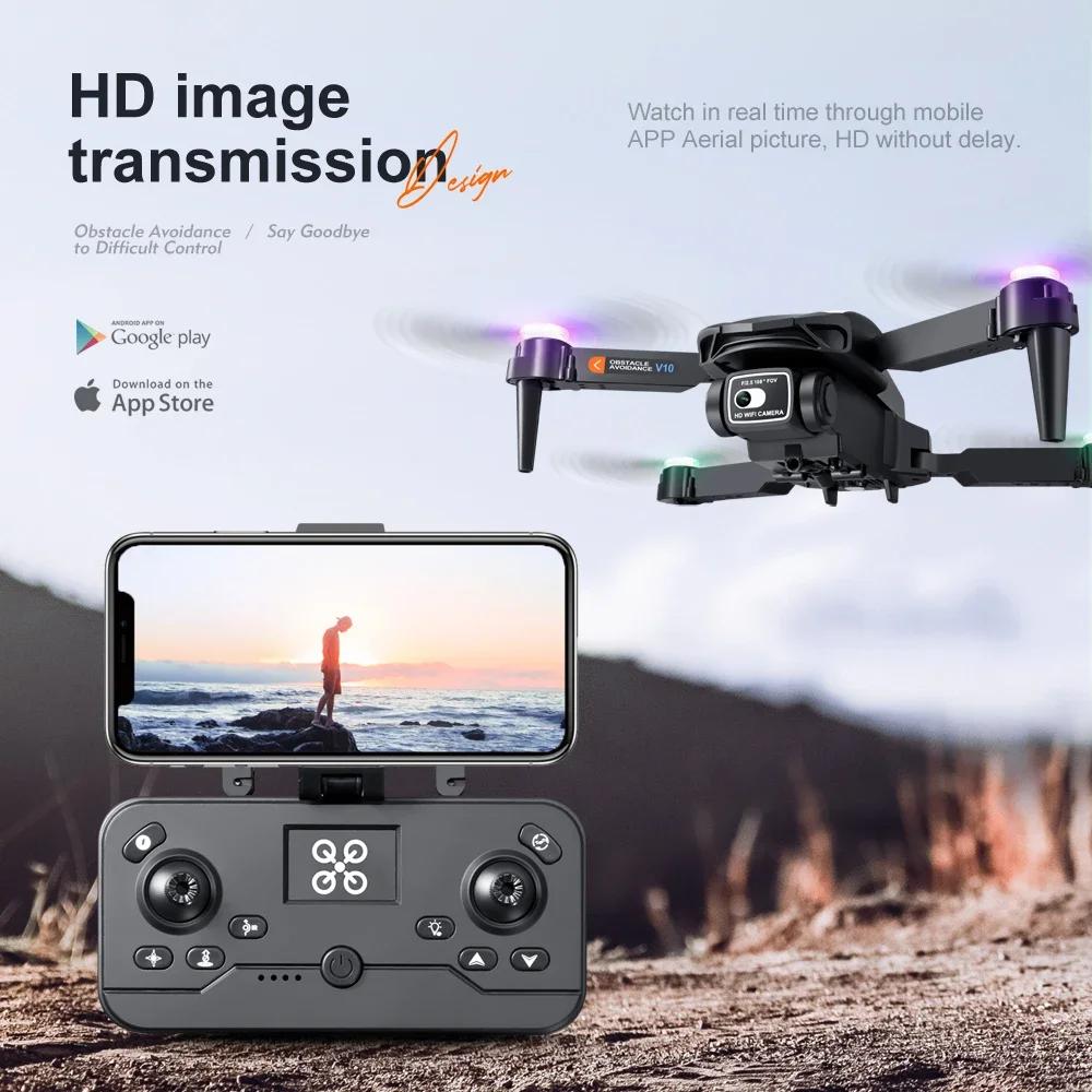 NEW V10 Rc Drone Professional Quadcopter Obstacle Avoidance Drones RC Helicopters 4K Dual Camera Dron Toys For Boys