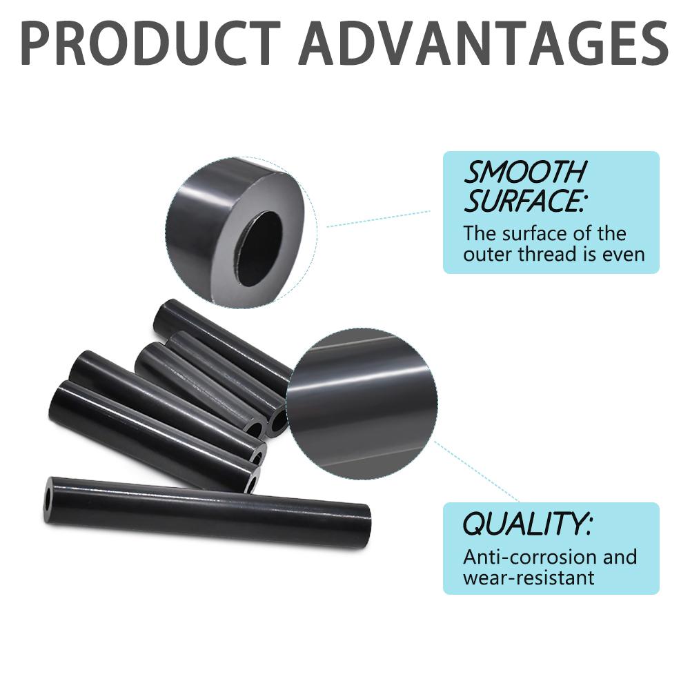 18x12.2mm ABS Spacer Non-Threaded Plastic Round Standoff PCB Board Spacers Black White 3mm~50mm Length