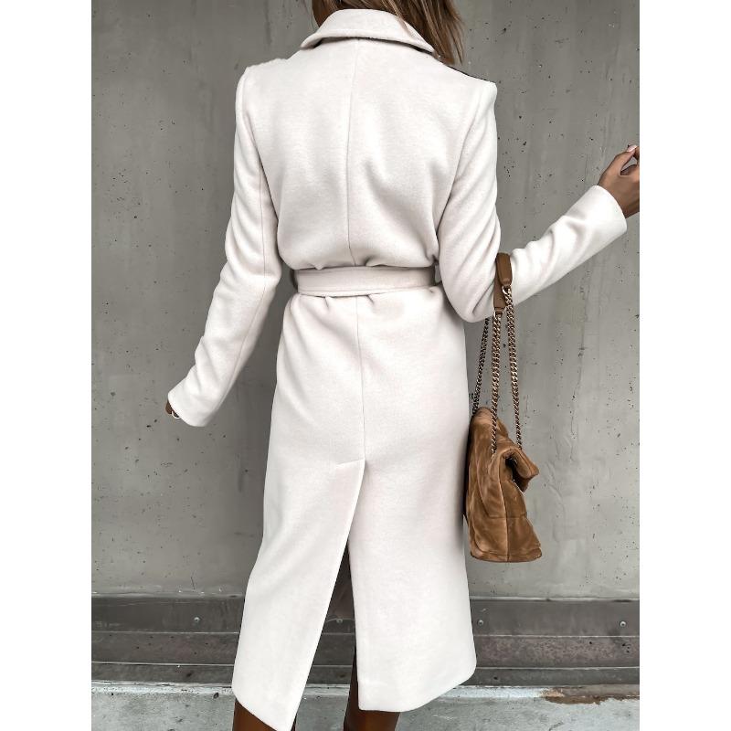 YYFS Women's Fashion Casual Solid Color Print Autumn Winter Long Sleeve POLO Neck Jackets & Coats