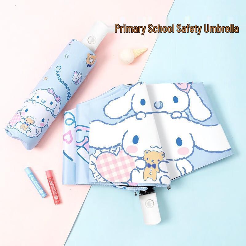 Automatic White Rose Folding Umbrella
