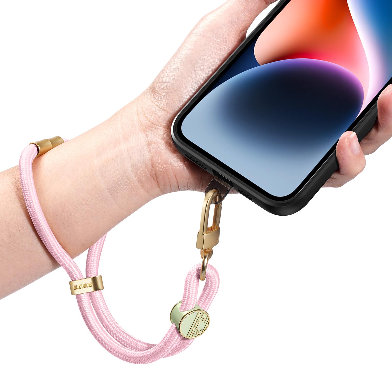 

For DUX DUCIS Garden Series Phone Lanyard Adjustable Wrist Strap with Tile Light Pink