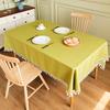 ZISIZ Cotton Linen Tassel Tablecloth