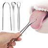 Raspadores de lengua de acero inoxidable Limpiador de lengua para adultos y niños Limpiador de lengua portátil para quitar el recubrimiento de la boca Herramientas de limpieza
