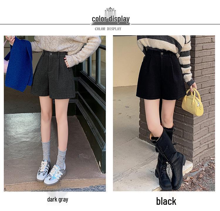 Wool High Waist Wide Leg A-line Pants & Shorts for Women - 2026 Autumn/Winter
