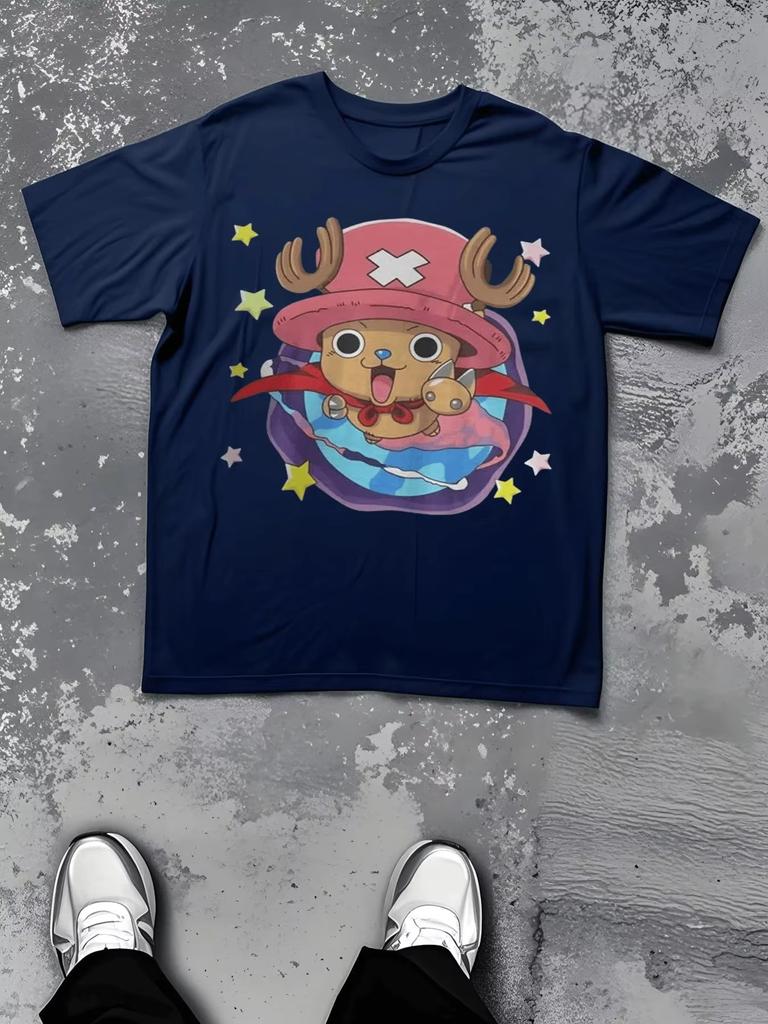 One Piece Jabo Pattern Tshirt  Mens Style  Summer 2026 Casual Street Style  Anime Print  Loose Top