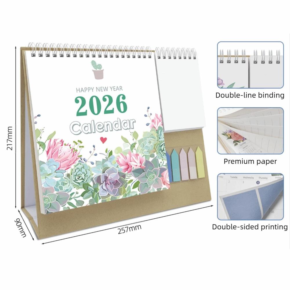 Decorative Desktop Calendar Stable Support Custom Planner Paper Calendar Desktop Placement