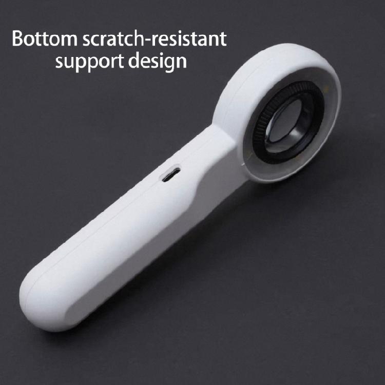 Practical Rechargeable Jewelry Magnifying Glass with High Power Lens and Light Functionality Handheld Loupe ABS Texture