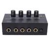 4 Channel Headphone Amplifier Portable Metal Stereo Sound Earphone Splitter with Power Adapter for Studio Stage