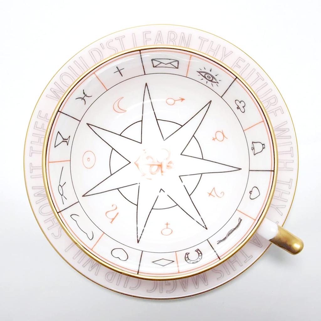 Aynsley Nerross Fortune Telling Tea Cup and NLRS00003C Saucer, 200ml, Pink,