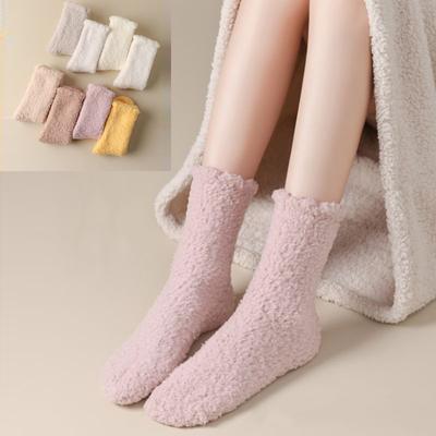 Women's Non-hair Coral Velvet Socks Thermal Floor Socks Plus Plush Sleeping Socks
