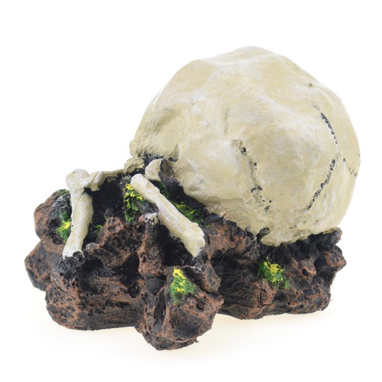 Tyrannosaurus Rex Skull Reptile Habitat Decor – Dinosaur and Human Skull Tank Ornament