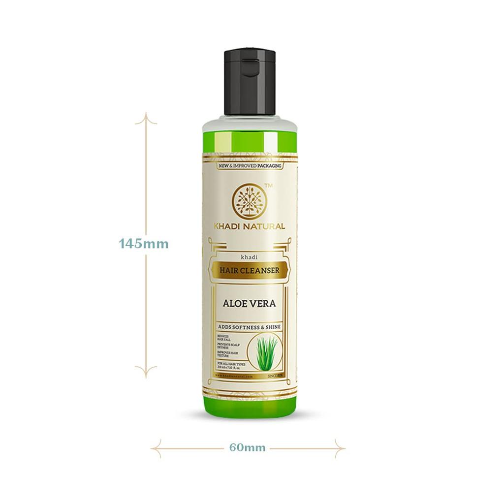 Khadi Natural Aloe Vera Hair Cleanser 210ml Pack of 1 | Nourishing Natural Hair Cleanser for All Hair Types