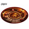 3D Optical Illusion Floor Mats Christmas Round Area Rug, Visual Trap Mat with Santa Elk Print, Unique Seasonal Gift Rugs Non-Slip Stain Resistant