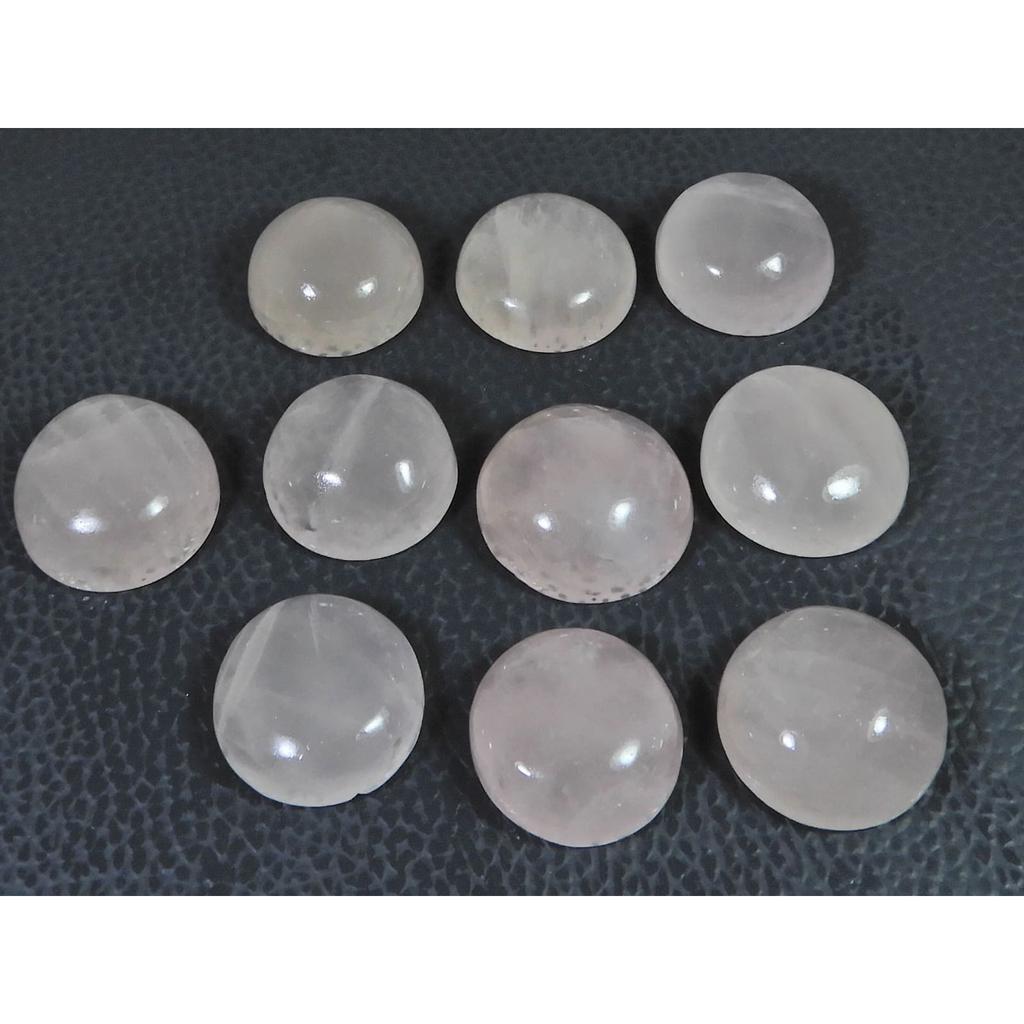 260Cts. Natural Pink Rose Quartz Round Cabachon Loose Gemstone 10 Pcs Lot C-2526
