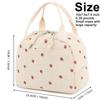 Cute Corduroy Lunch Bag Strawberry Pattern Insulated Design Picnic Tote Bags Large Capacity Reusable Food Pouch for Work Travel