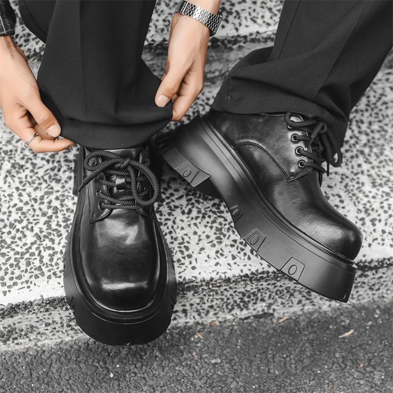 Fashion Luxury and Trendy Men's Thick Soled Shoes High Quality Casual Style Fashion Street Walking Daily Height Increasing Youth Shoes