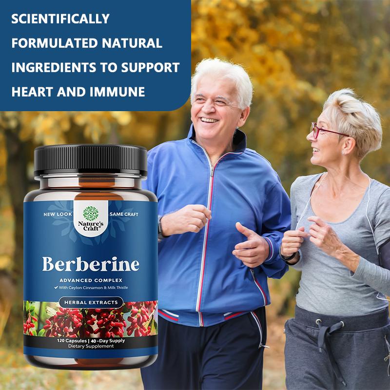 Berberine composite capsules contain 1200mg berberine and Ceylon cinnamon to maintain blood glucose metabolism and heart health120 capsules
