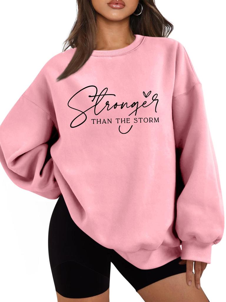 Stronger Than the Storm Women's Plush Hoodie - Thickened Warm Autumn/Winter Style