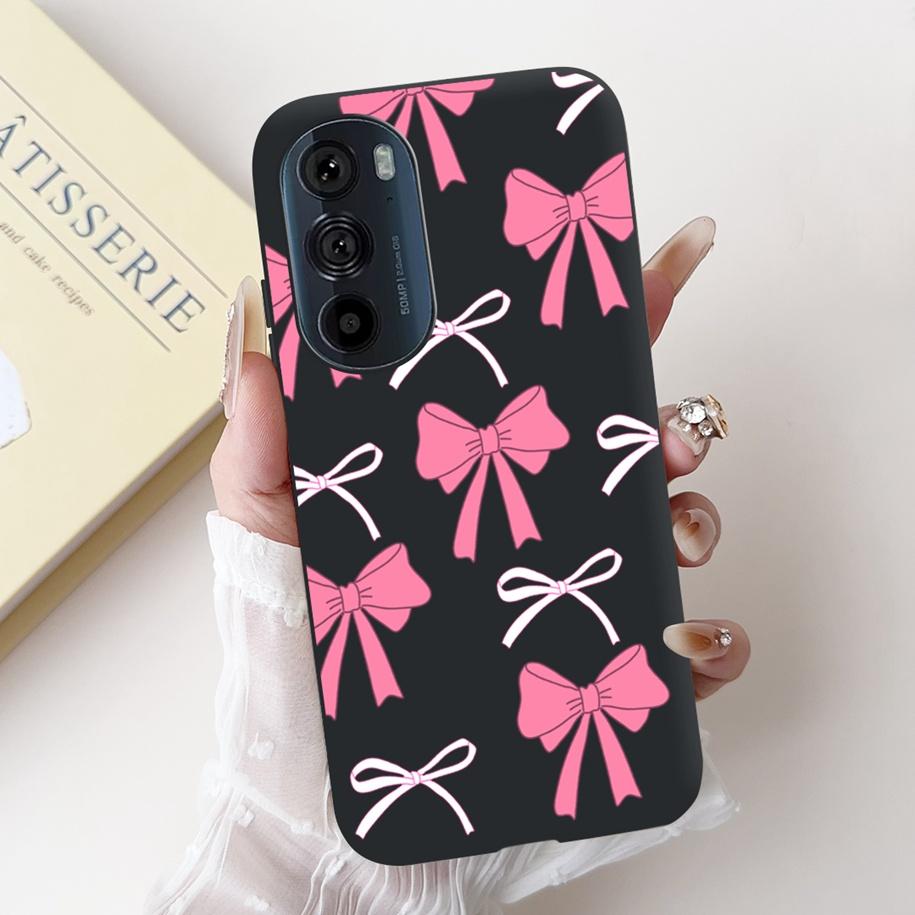 For Motorola Edge 30 Pro Case XT2201-1 Cover Lovely Panda Bowknot Silicone Shockproof Cover For Moto Edge Plus 2022 Edge30 Funda