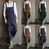 Spring Corduroy Solid Color Casual Long Overalls