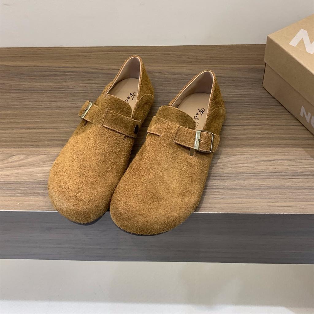 Platform shoes single shoes women's shoes 2025 new autumn and winter one-pedal loafers versatile Boken shoes