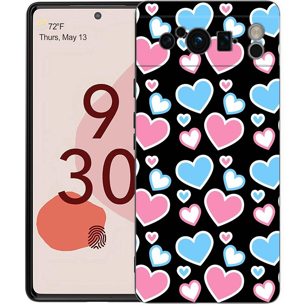 Cute Cat Dog Paw Love Phone Case For Google Pixel 8 7 6 Pro 6A 7A 5G Soft Silicone Shockproof TPU Black Cover Fundas