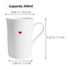 290Ml Lovely Porcelain Heart Mug Bone China Ceramic Coffee Cup for Hot Chocolate Tea Latte Office Home Use Breakfast Cup Heat