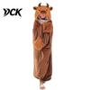 Langarm-Plüschdecke Tier-Tragbarer Hoodie für Damen, Übergroßes Flanell-Sweatshirt Weiche Loungewear-Decke, Knopfleiste Cosplay-Umhang Nachtwäsche
