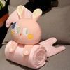 Cartoon Sleep Cloak Cartoon Doll Nap Blanket PP Cotton Puppy Cat Rabbit Shawl Blanket Warm Cozy Air Conditioning Blanket Unisex