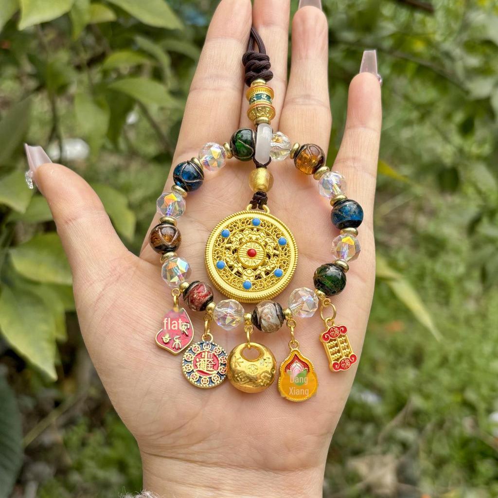 Pendentif de voiture Dieu de la richesse Lingyin Wulu de Hangzhou: Boulier Coloré pour Décoration de Véhicule Haut de Gamme, Symbolisant la Paix et la Fortune