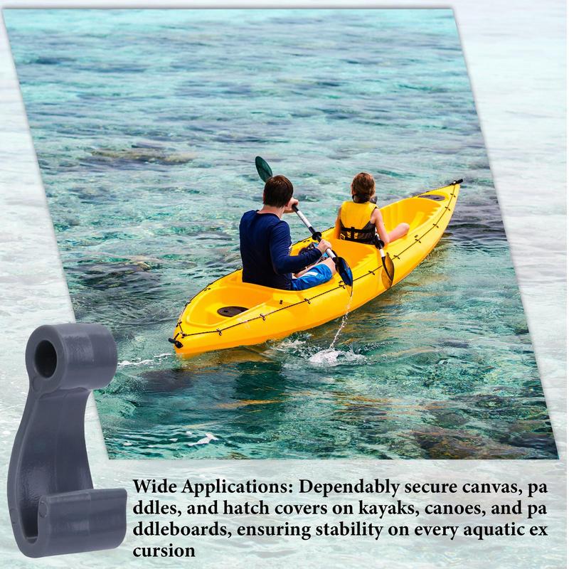 6 Pieces Cord Hooks J Shaped Hooks Durable Kayak Lashing Hooks For Rowing Boating Paddle Board Boat Canoe