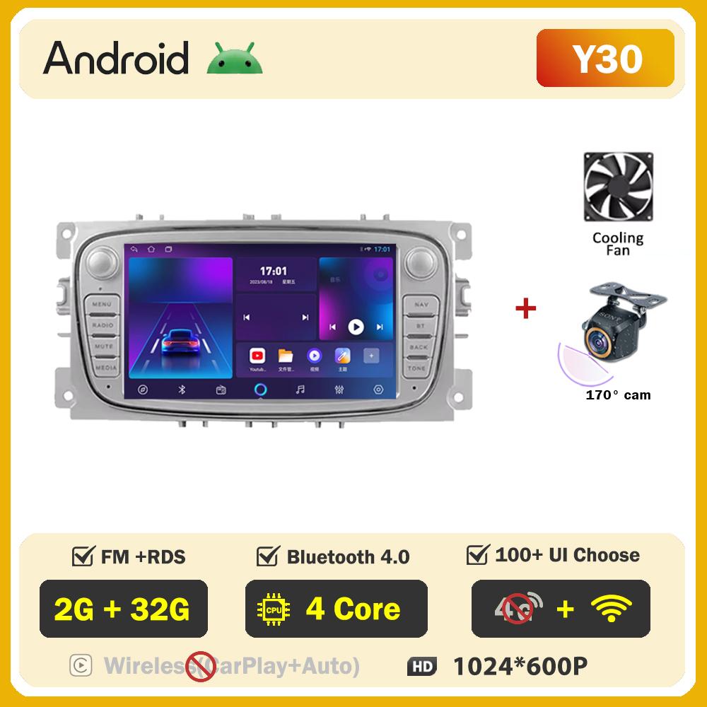 2 Din Autoradio Car Multimedia Video Radio Player For Ford Focus Mondeo C-MAX S-MAX Galaxy II Kuga 3 Android Wifi GPS Navigation