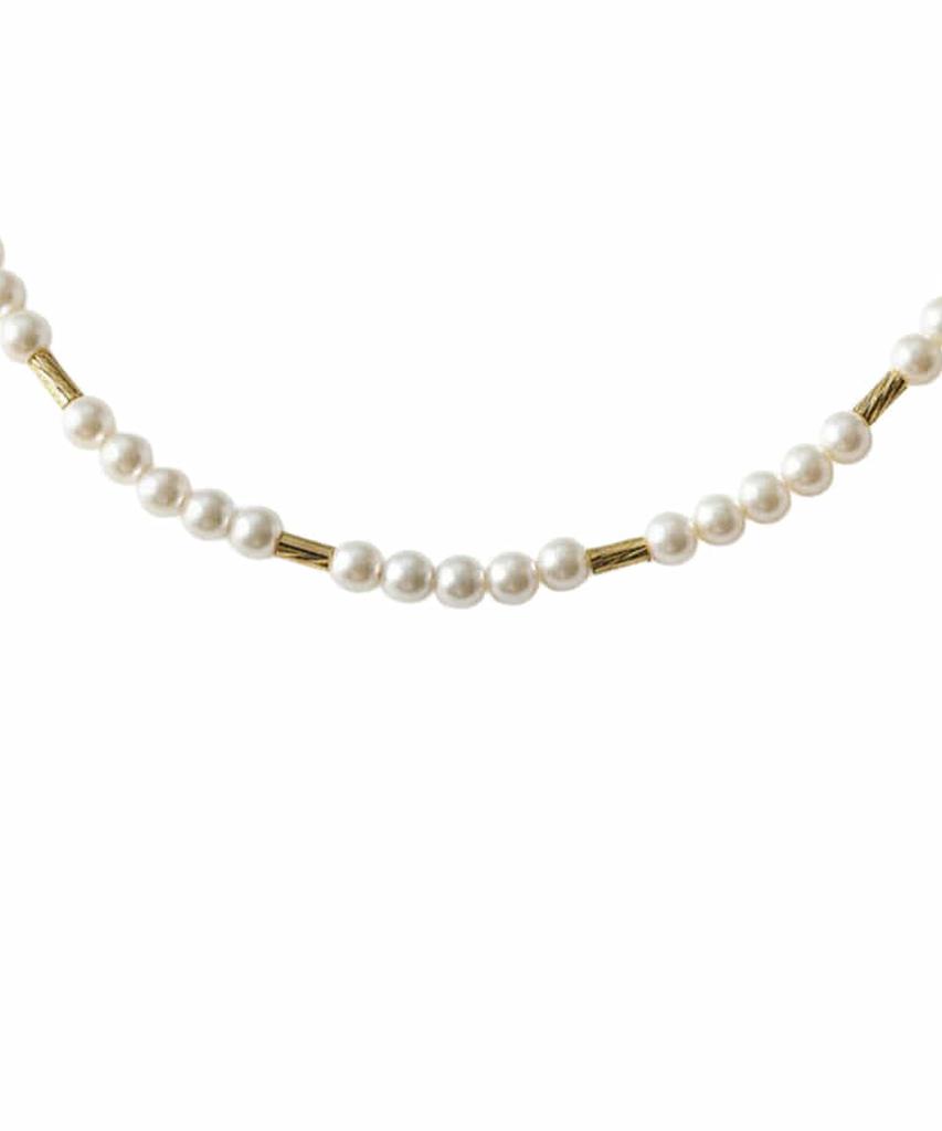 Alleun Silver 925 Swarovski Cut Pearl Silver Necklace Choker