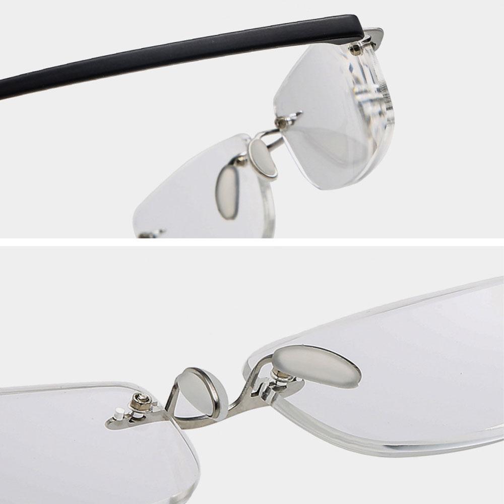 Reading Presbyopia Eyeglasses Men's Women's TR90 Material Business Presbyopia EyeGlasses Ultra Light Weight Frameless HD Eyewear Anti Blue Light