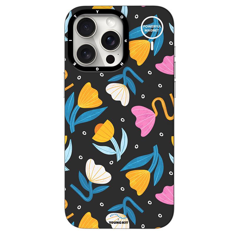 

YOUNGKIT Mousse Series For iPhone 14 Pro Max Case IMD PC+TPU Magnetic Phone Cover B