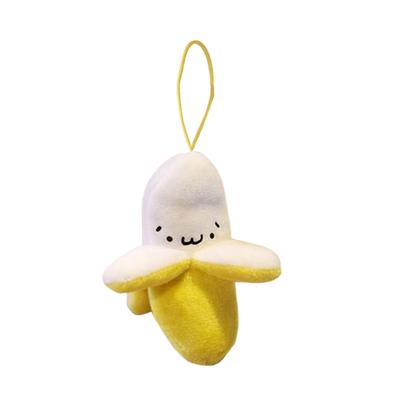 Kreativer Plüsch-Banane-Schäl-Schlüsselanhänger Taschenanhänger Anhänger Weiches Spielzeug zur Rucksackdekoration und Geschenk für Kinder und Erwachsene