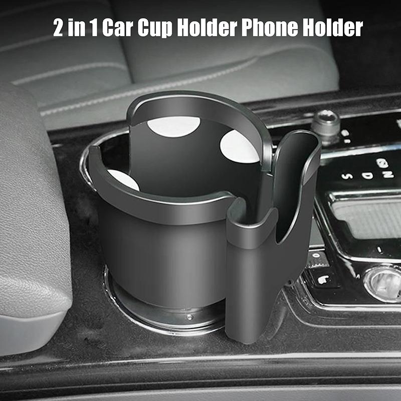 Portabicchieri per Auto 2 in 1 con Supporto Porta Cellulare Adattatore Espansore Portabicchieri Organizzatore Multifunzione per Bottiglie e Bicchieri