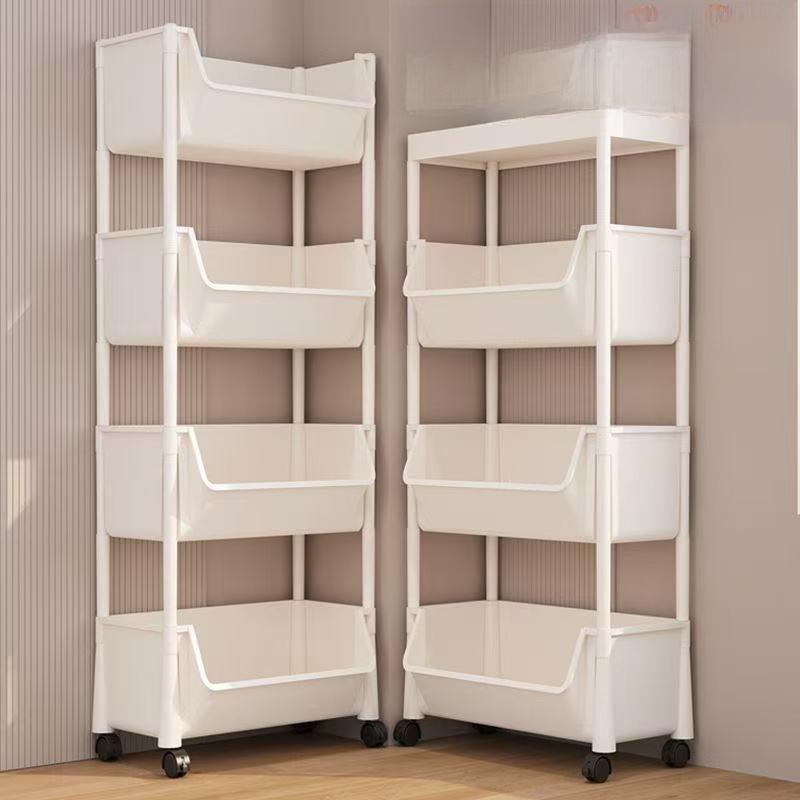 Mobile Bookshelf Multi-Purpose Rolling Storage Rack for Living Room Bedroom Dormitory Children Small Cabinet Cart Organizer