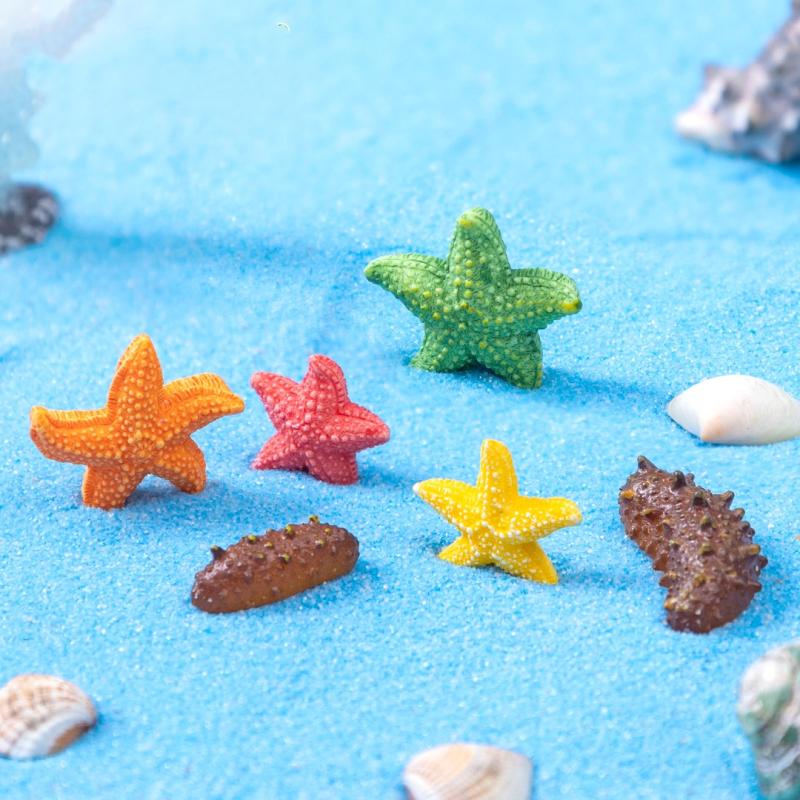 10Pcs Cartoon Small Starfish Sea Cucumber Ornaments Resin Fish Tank Landscaping Ornaments Diy Home Decoration Accessories Gifts