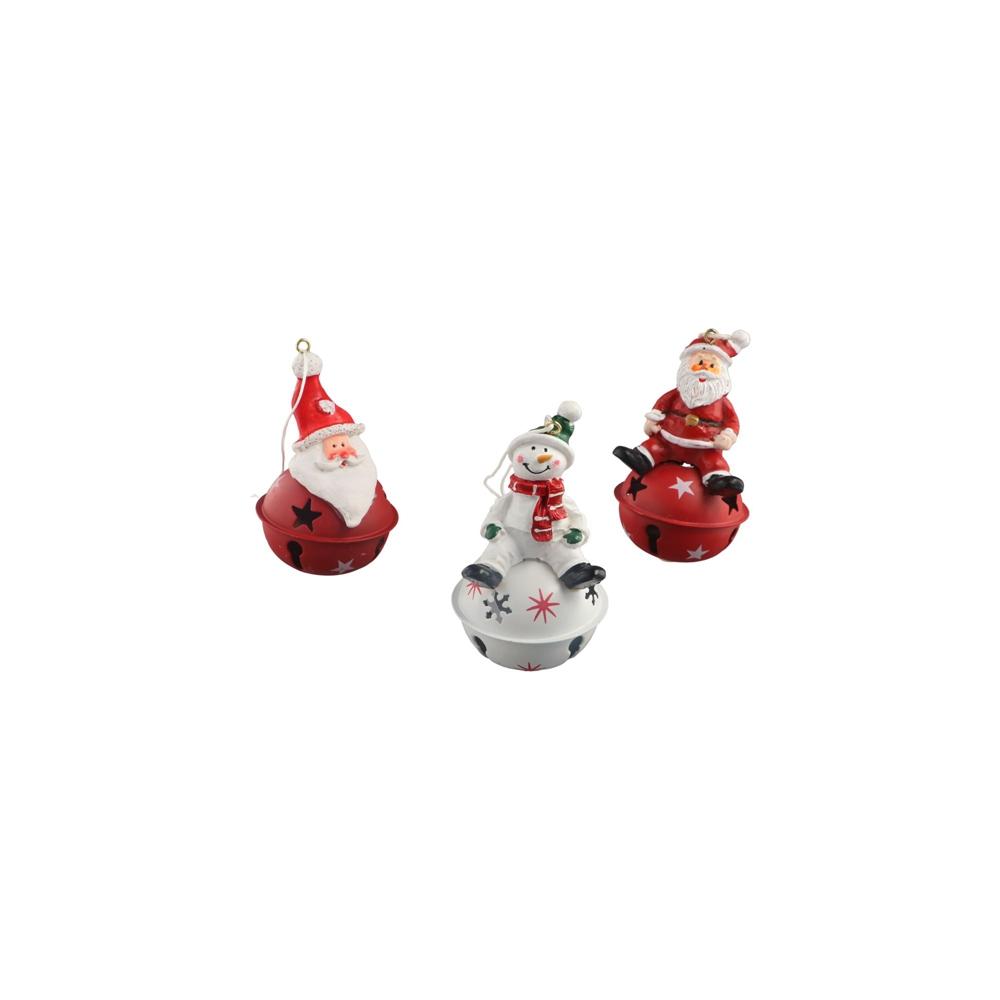 Cute Christmas Santa Bell Pendant Resin/Iron Xmas Tree Pendant New Year