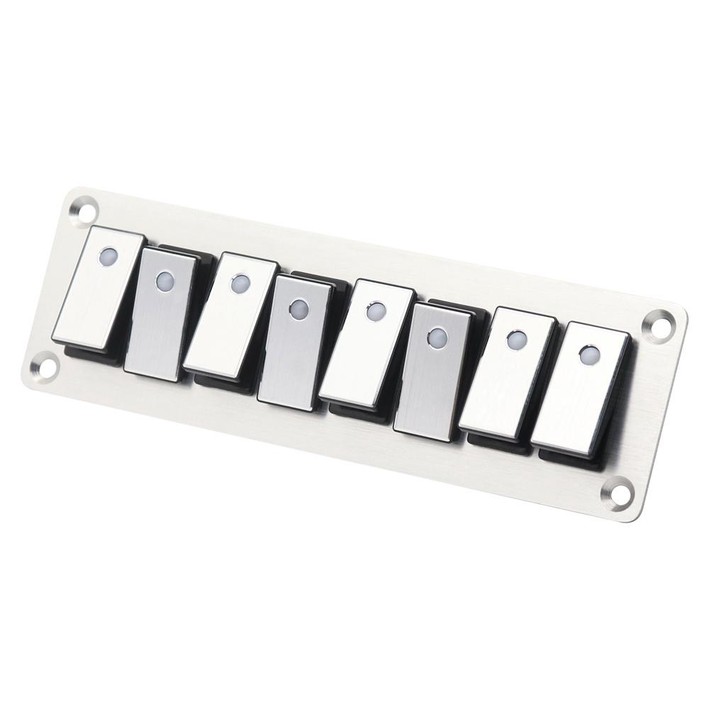 8 Rocker Switch Panel Switch Panel with LED Light For Boat Car