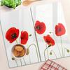 Set of Tempered Glass Kitchen Cutting Boards with Poppy Pattern 2X30X52 Cm