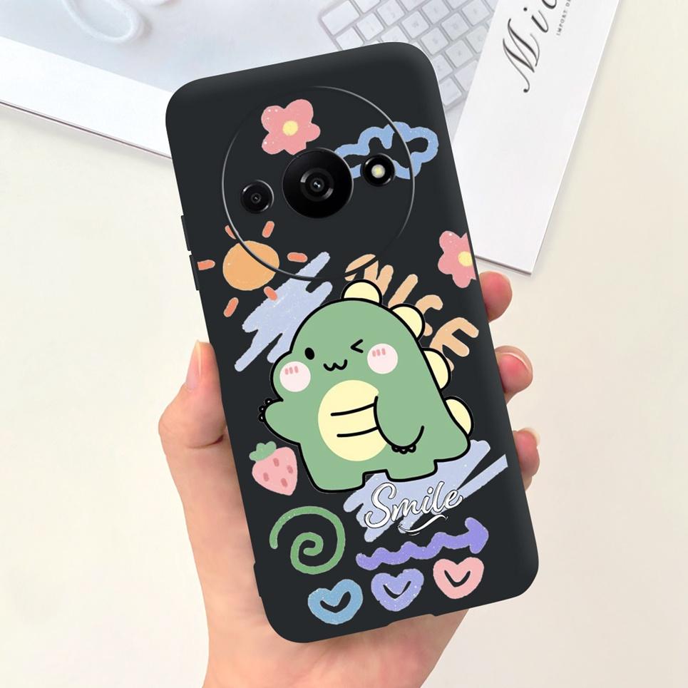 Rückseite für Xiaomi Redmi A3 4G Drachen Cartoon Tiere Cartoon Malerei Funda Etui für Xiomi RedmiA3 A 3 Weiche TPU Silikon Tasche