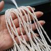 1String Artificial Pearl 3-4mm, Fashion Handmade Flat White Beads for DIY Necklace Bracelet Ankle Accessories, Unique Birthday Party Wedding Gift 18cm